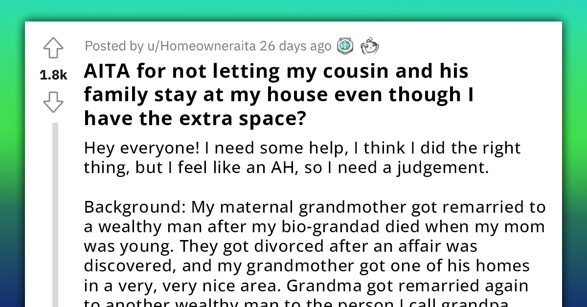 Redditor Refuses To House Cousin In His Spacious Home Due To Their Conflicting Lifestyles, Gets Tagged As 'Selfish' By Family Members