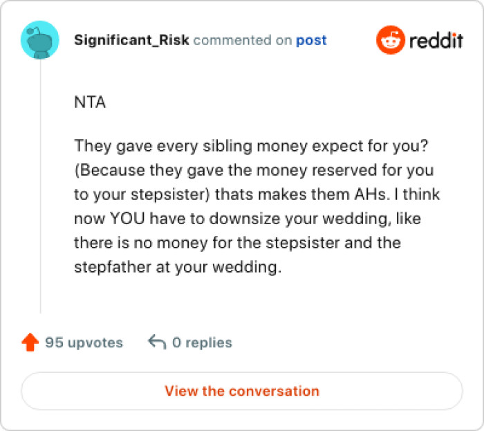 The OP Will Have to Downsize Her Wedding