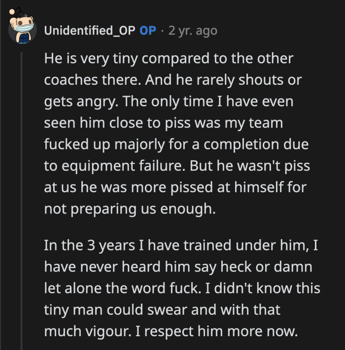 OP's mom is so bad that she managed to bring out the stern side of a man who isn't known to lose his cool.