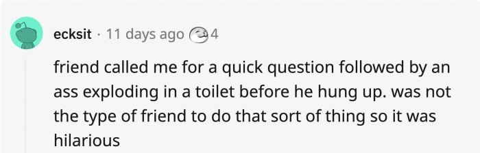 23. He was calling as nature called