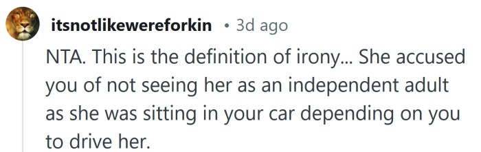 This is the definition of irony.