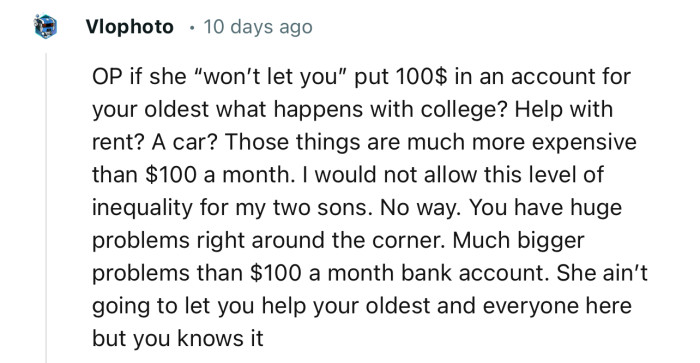 “She isn’t going to let you help your oldest, and everyone here but you knows it.”