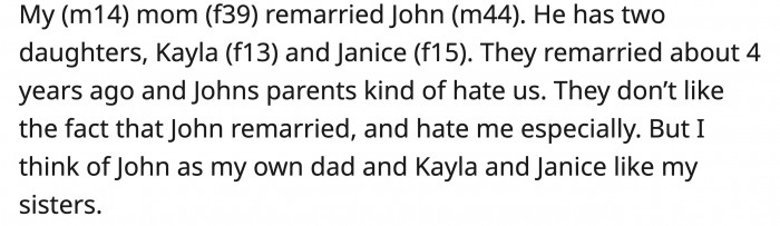 OP Belonged to a Blended Family but He Treats His Step Family as His Own Even Though His Step-Grandparents Don't Want Them in the Picture