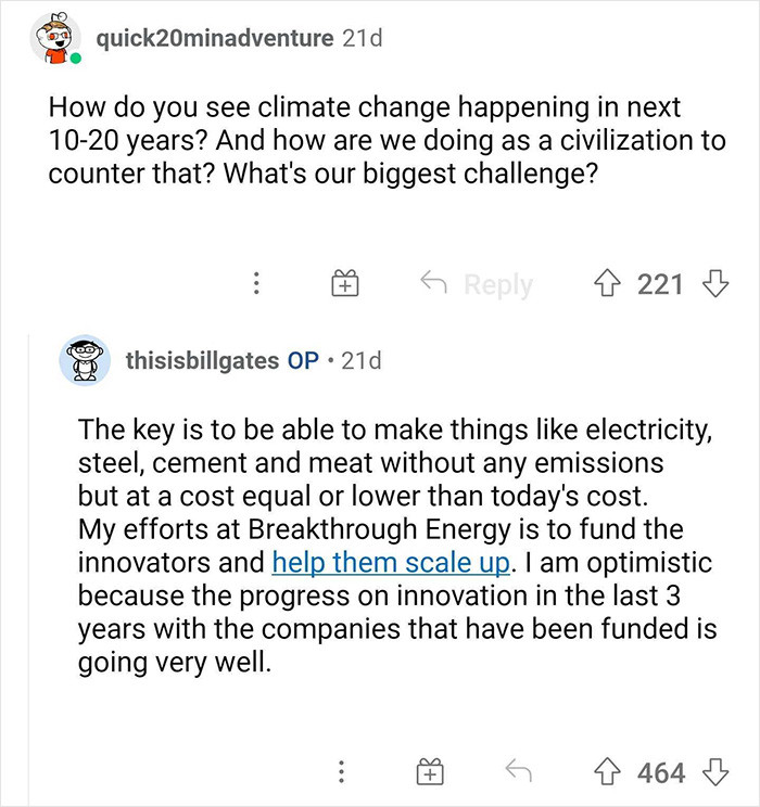 19. Gates' thoughts on climate change in the years to come