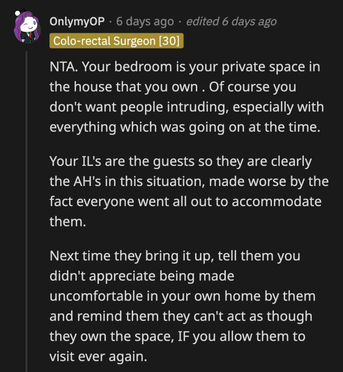 If OP's husband is not willing to support her, then OP needs to let her in-laws know how offended she feels over what they said