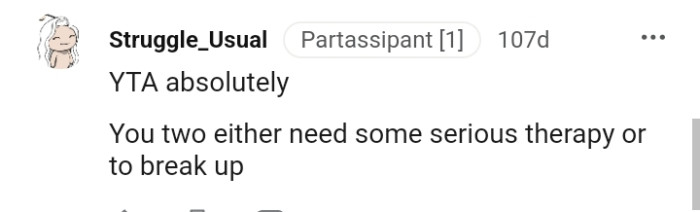 Let's head into the comments section and find out what other Redditors have to say regarding the story