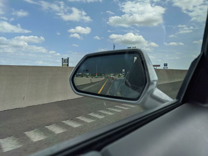 "Leaving A Rainstorm. Blue Skies Ahead. Darkness Behind"