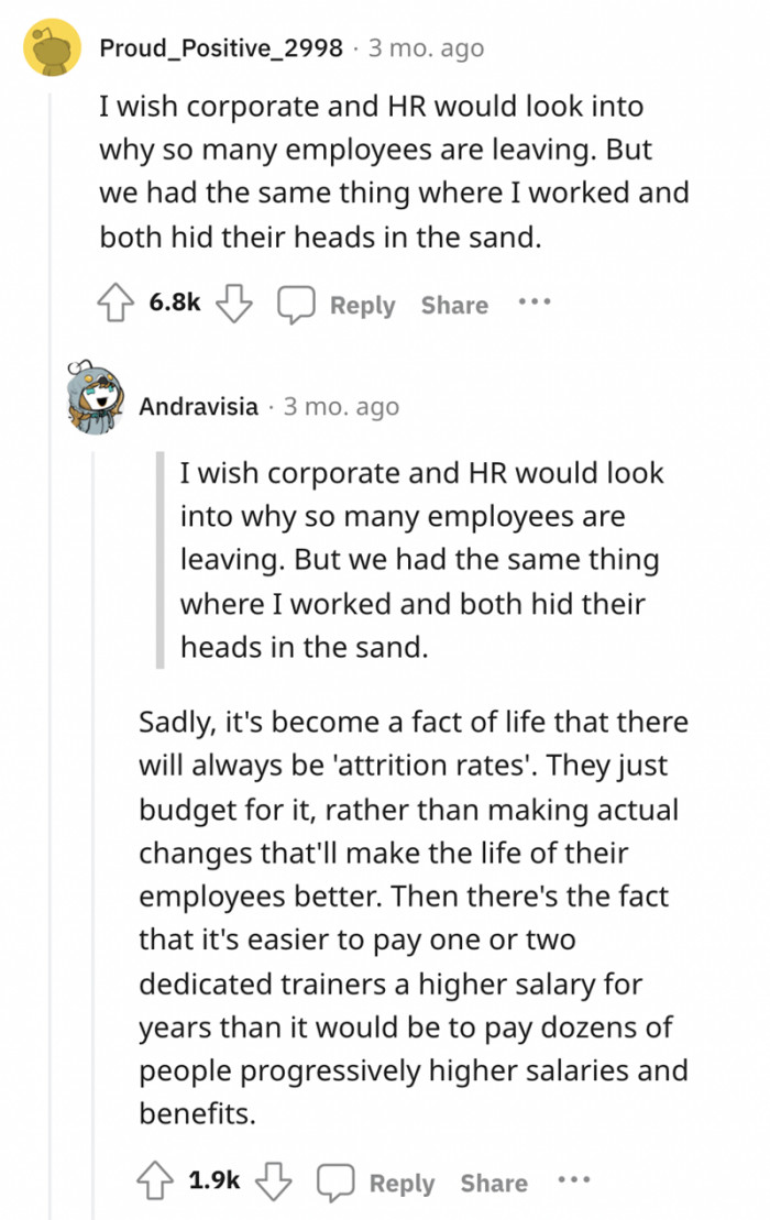 Companies often only care about profit, and if they're making a lot of money, they don't care about working conditions.