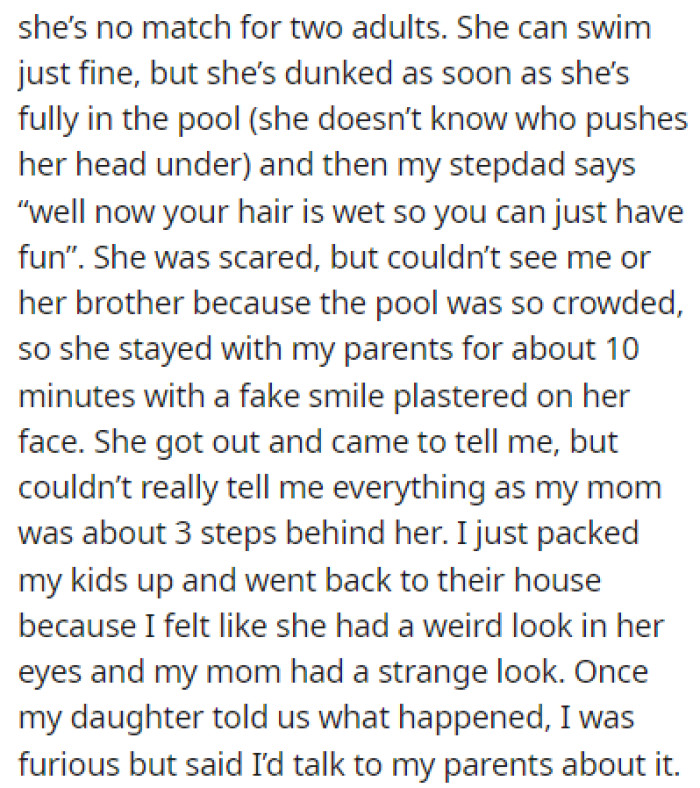 OP was furious, and she went back home with her kids