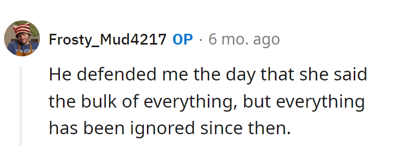 Looks like he used up his defense points that day; now it's time for a refill. The silent treatment isn't as charming as he might think!