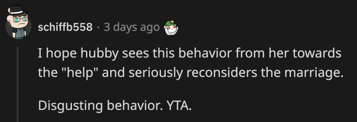 This isn't probably the first time that OP showed her true colors, so it's all on the groom as well for marrying her