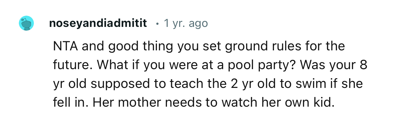 “NTA and good thing you set ground rules for the future.”