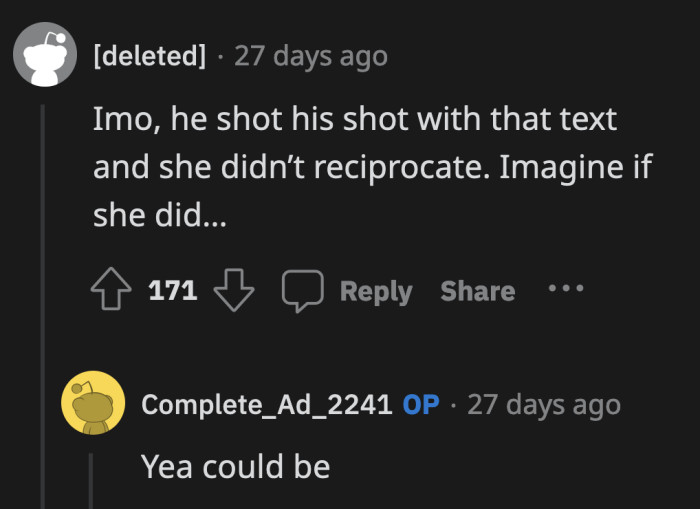 OP wasn't convinced that the message was enough proof of her husband angling for an affair.