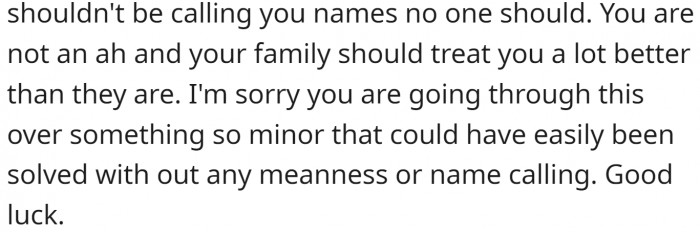 They believe her family should treat her better