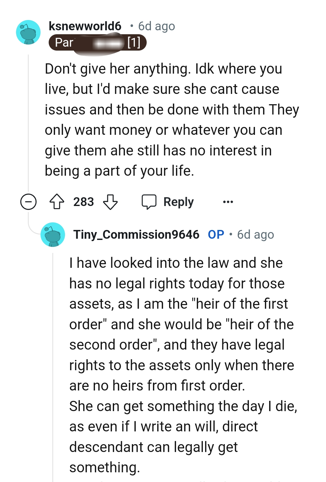The OP Reveals That He Has Looked into the Law