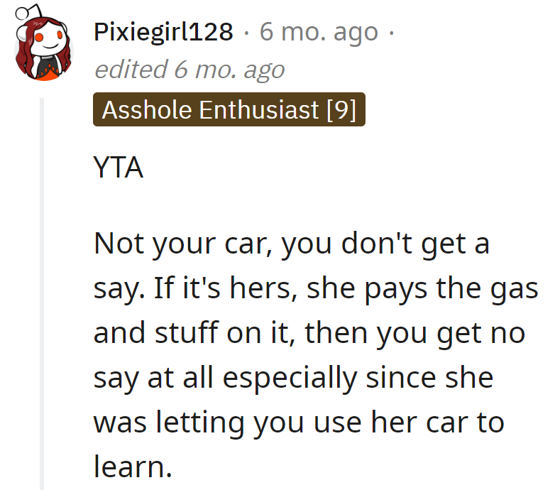 No wheels, no say. Gratitude for the lessons, not gripes!