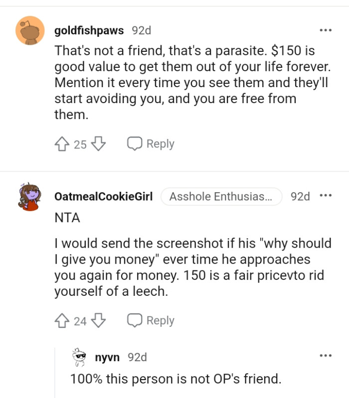 Mentioning it every time the OP sees them