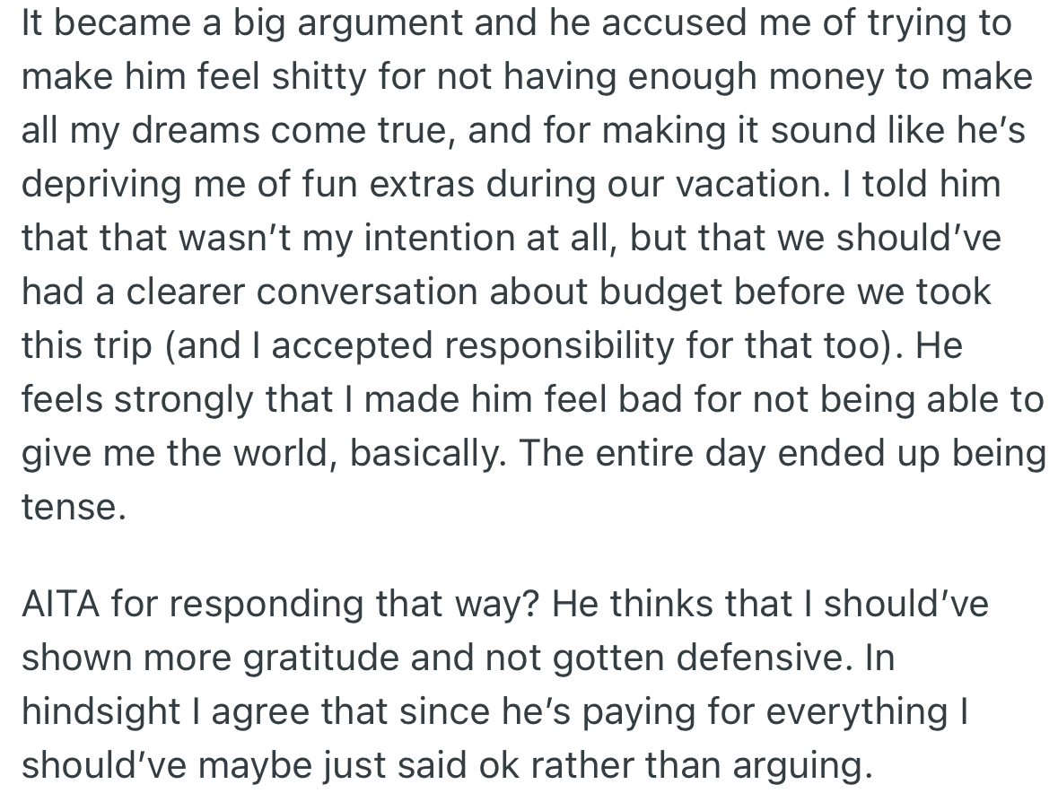 An argument erupted and OP’s boyfriend accused her of making him feel wrong about the situation. In the end, OP felt she should not have yelled at her boyfriend.