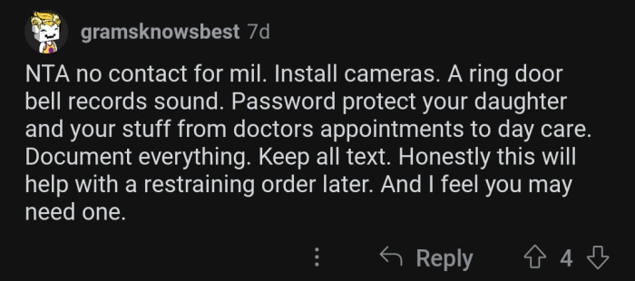 OP might need to get a restraining order later.