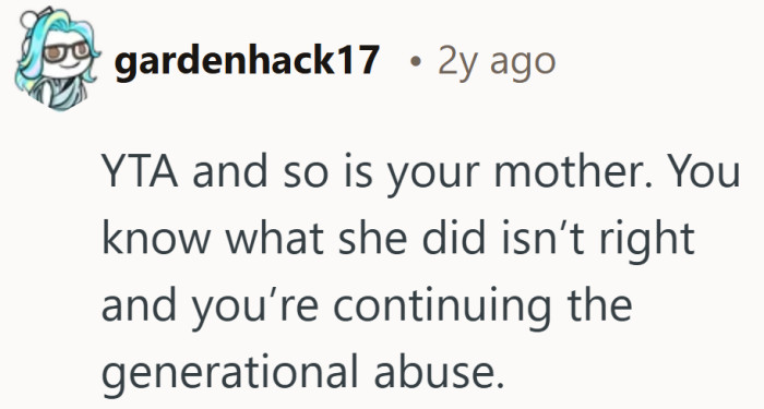 This take goes further, framing the decision as part of a pattern that did not end with their mom.