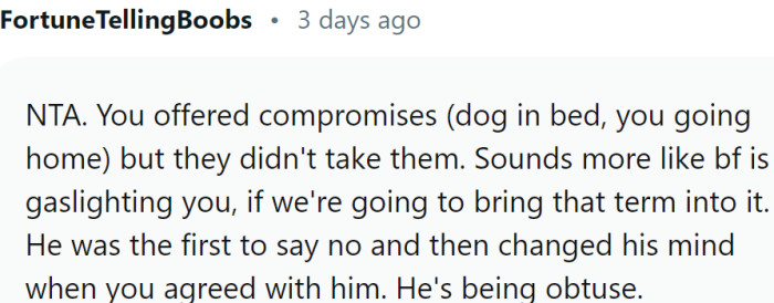 OP offered compromises