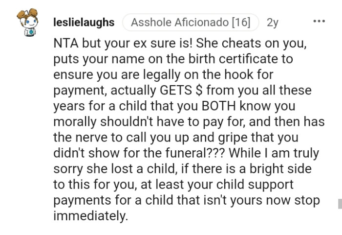 At least ,the child support will cease