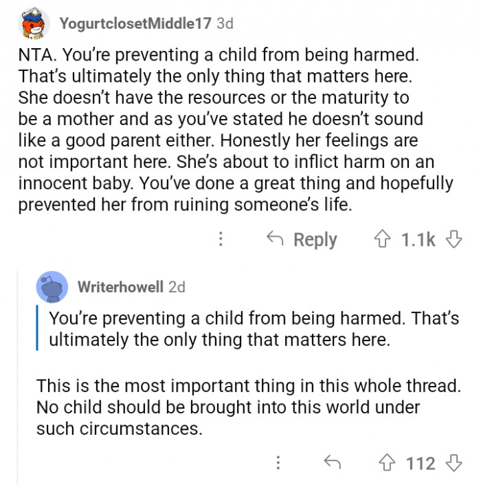 4. It was the best thing to do as a good friend.