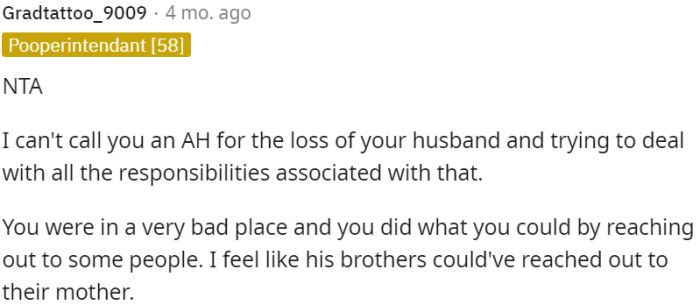 Support from his brothers and their involvement in reaching out to their mother could have been helpful.