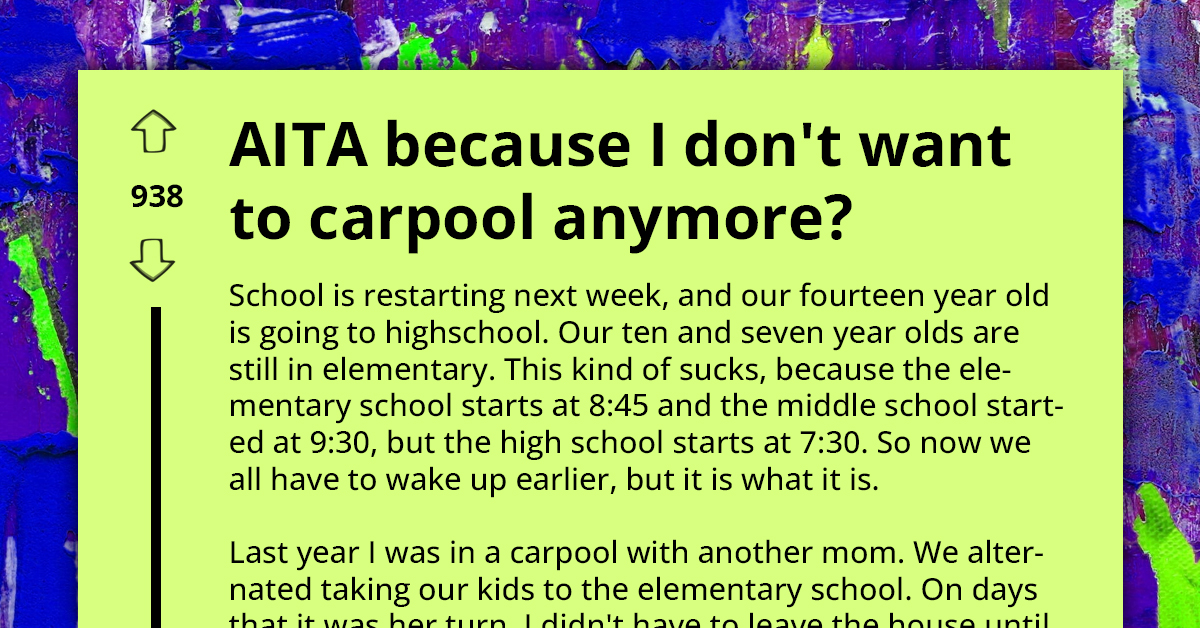 Mom of Four Becomes Subject of the Rumor Mill After Backing Out of the Carpool Arrangement She Had with Karen
