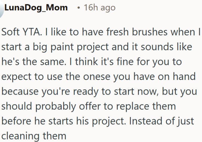 Cleaning someone's brushes instead of replacing them is not good enough