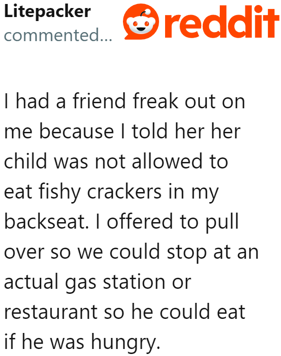 Some would simply pull over to allow people to eat.