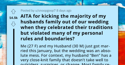 Redditor Kicked Out Her Husband's Family From Their Wedding For Violating The Agreed Rules And Imposing Their Tradition