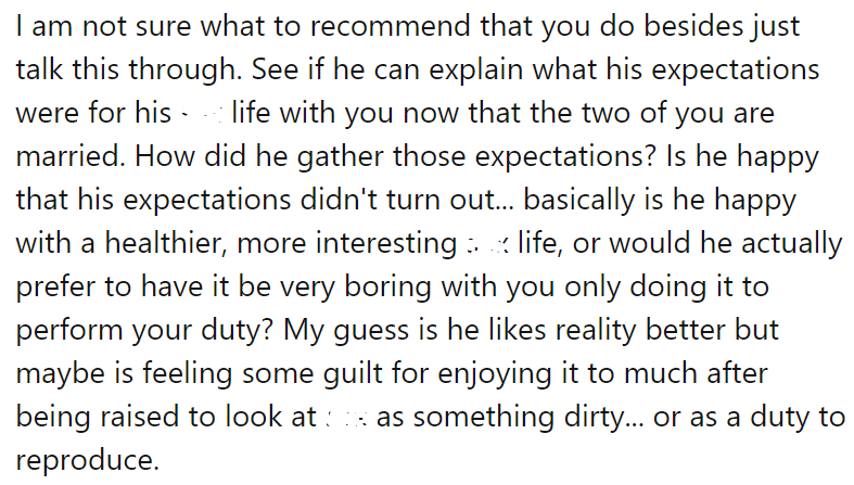 A Redditor advised the OP to talk with her husband and check if there is an actual problem