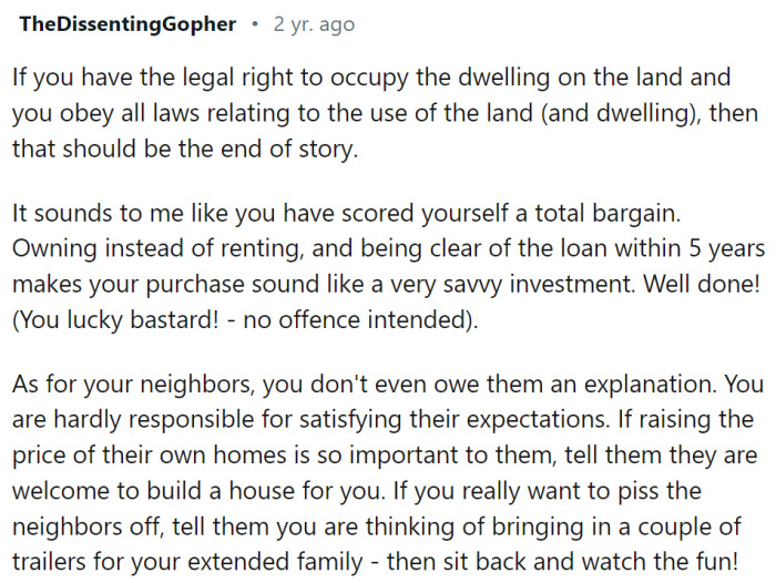 OP made a good investment, and he should be able to enjoy the benefits