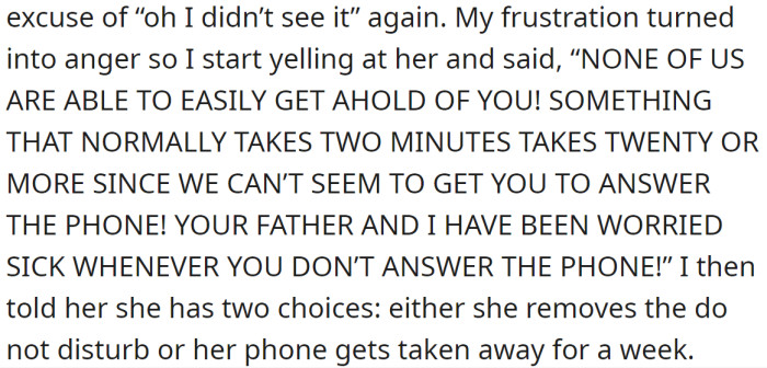 And the last time she did the same thing, her mother snapped: