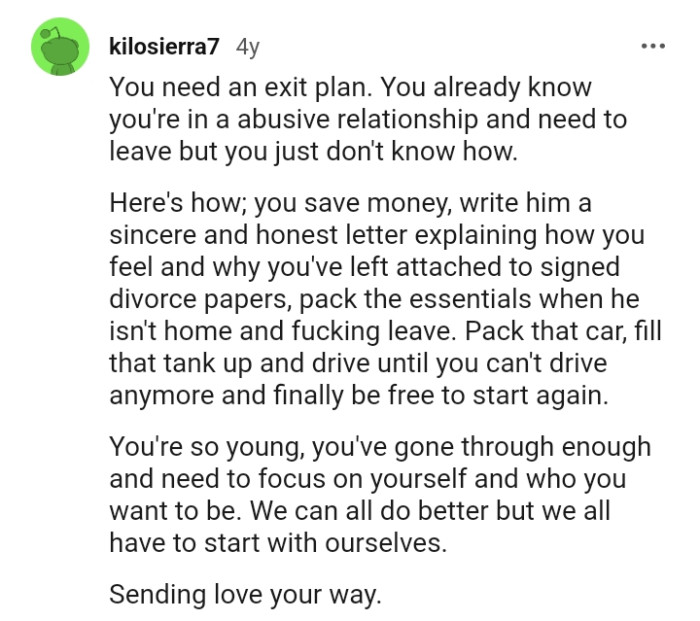 The OP has gone through enough and needs to focus on herself