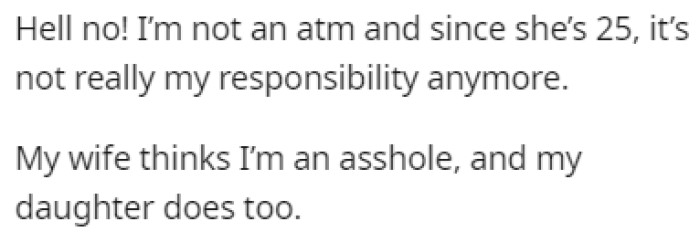 OP Refused, Saying It's Not His Responsibility Anymore