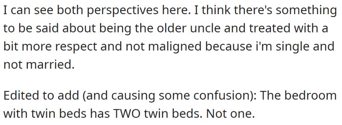 The OP also explained that he understands both perspectives but believes that his is more valid.