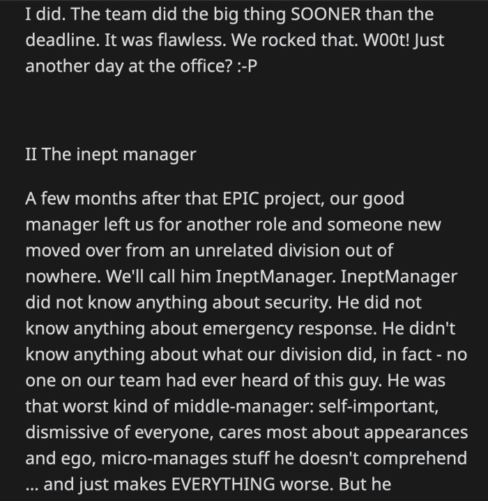 He had no understanding of OP's job, but he was convinced she was doing it incorrectly.