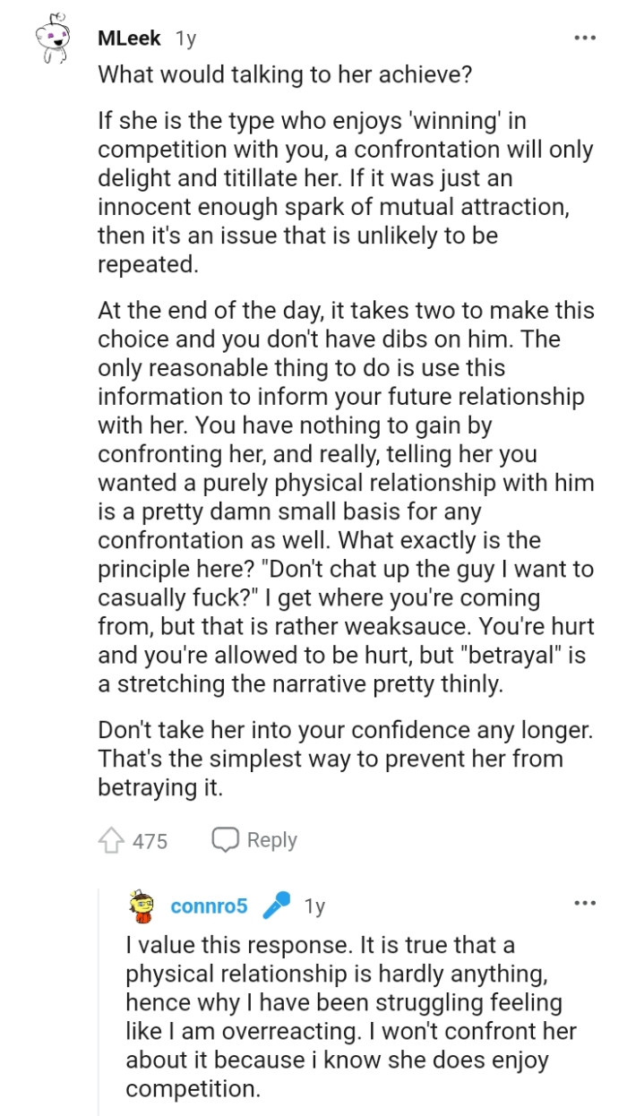 The OP has nothing to gain by confronting her
