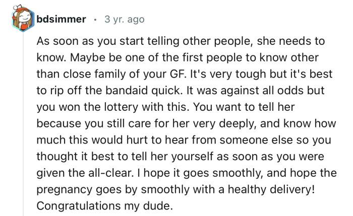 “As Soon as You Start Telling Other People, She Needs to Know.”