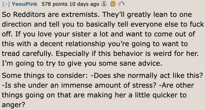 A redditor with a different opinion than most.