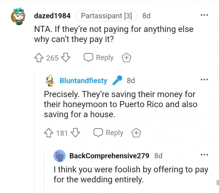 They're not paying for anything else