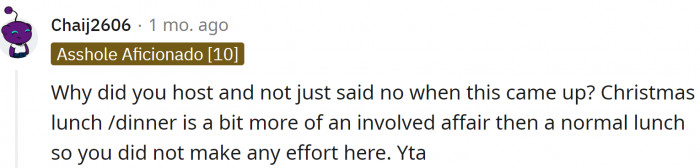 Christmas lunch/dinner is a bit more of an involved affair than a normal lunch.