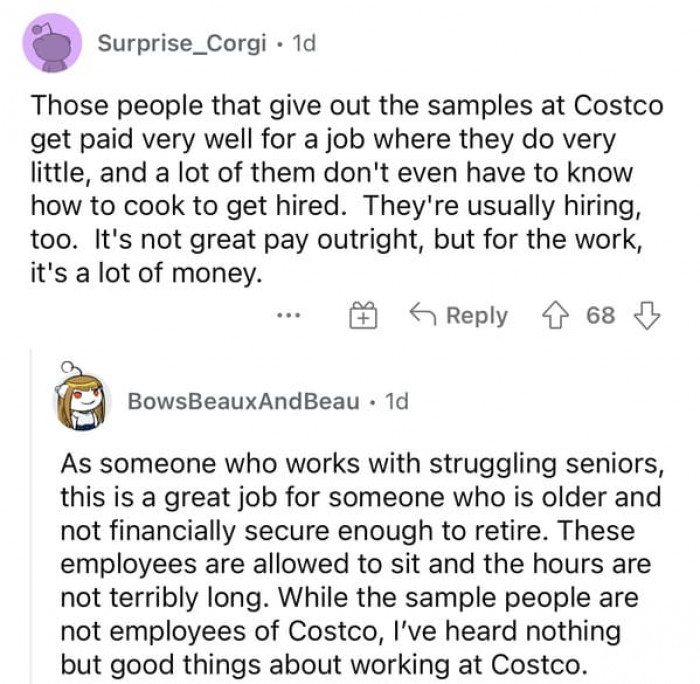 25. Those who give out samples at Costco