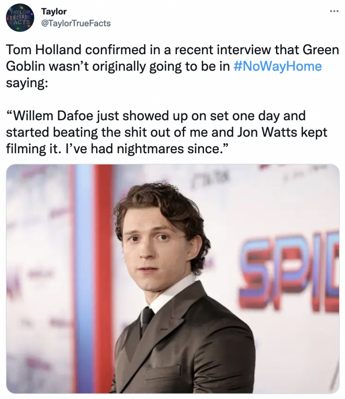 33. Willem Dafoe's back must hurt from carrying this franchise