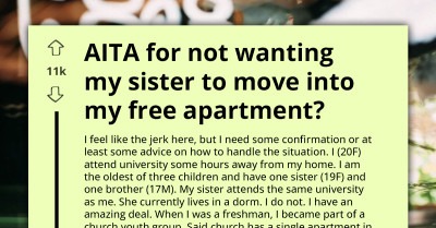 Parents Pressure Daughter To Let Sister Move Into Her Free Apartment But Sister Has A Snitching Problem