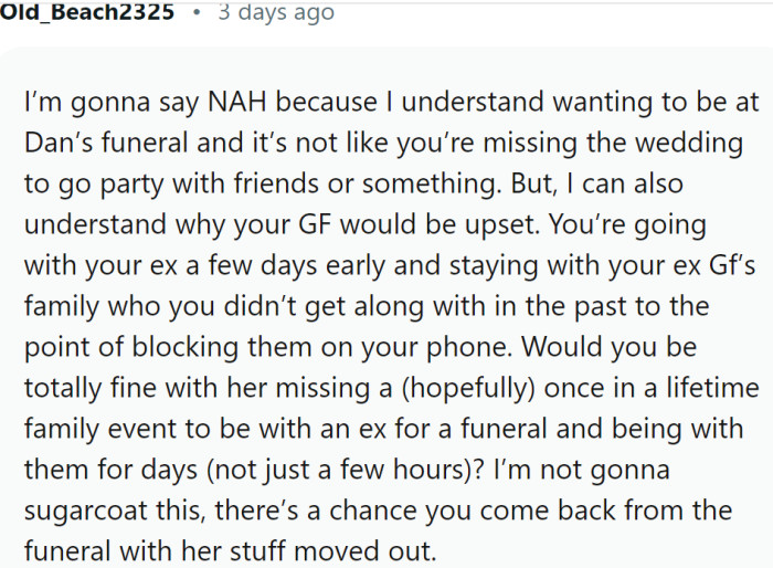 What would OP say if things were the other way around?