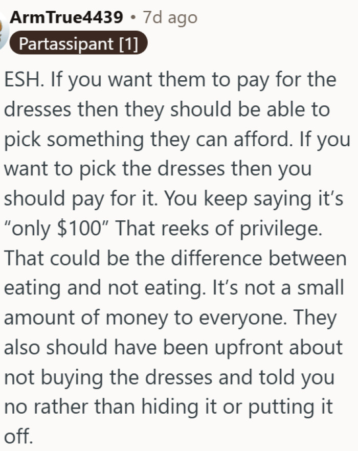 Both sides dropped the ball, but the bride's sense of privilege is the bigger problem