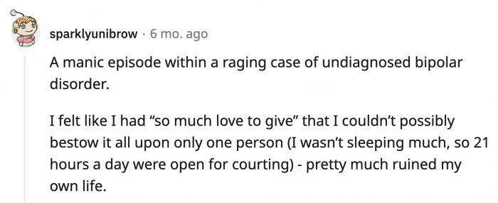 30. Mental health issues and affair don't mix well together